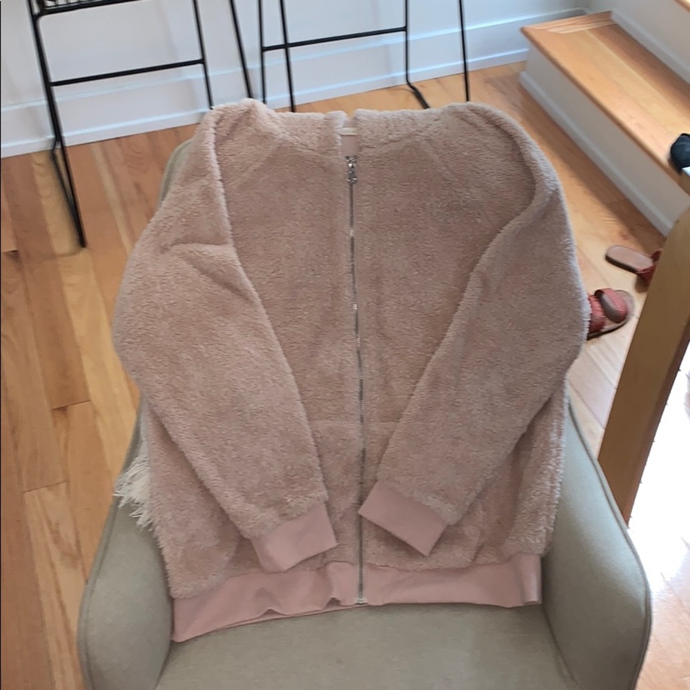 LA Hearts Fuzzy Zip Up Jacket - Pac Sun